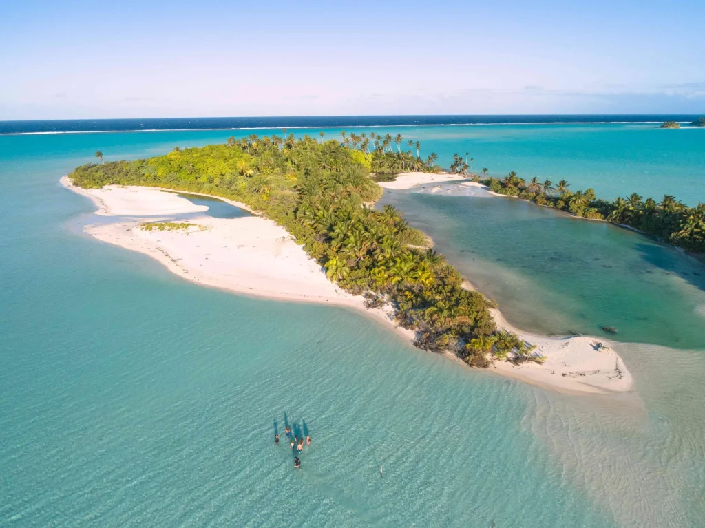 Swimming in turquoise water