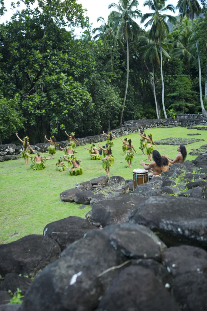 Vue sur le grand centre cérémonial Upeke © Tahiti Tourisme