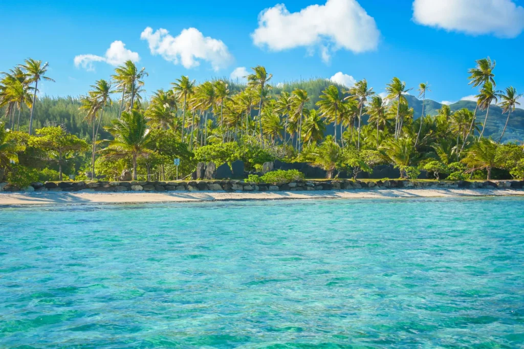 Vue sur une plage de Parea et sur le marae anani ©_Teriitua Maoni