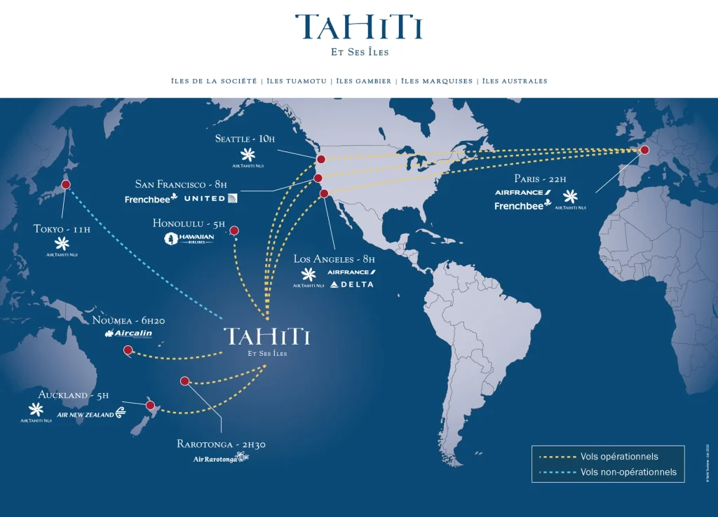 Carte du monde "où se trouve Tahiti Et Ses Îles"