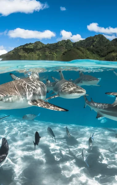 Raies et requins de Moorea © Grégory Lecoeur