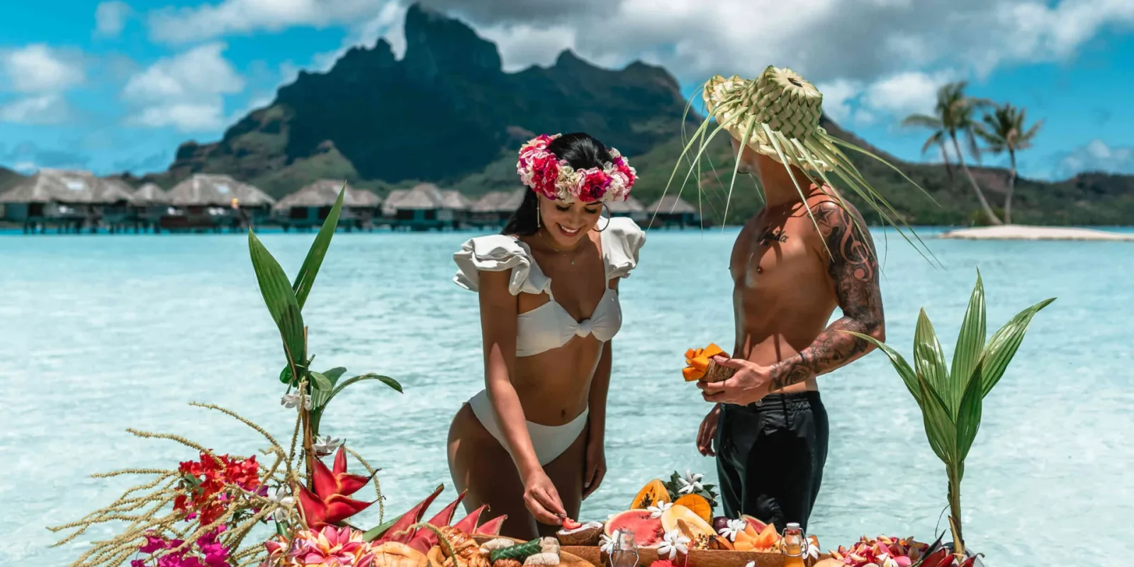 Pause gourmande dans le lagon de Bora Bora © Jeremy Austiin