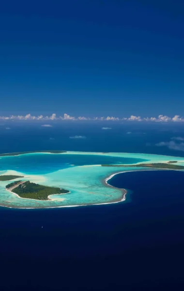 Vue aérienne sur l'atoll de Tetiaroa © Tahiti Tourisme